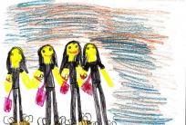 "Morowe panny" z Powstania Warszawskiego - rys. Hania Sadowska (5,5 l.)