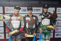 na fot. od lewej: Sadurski, Krawczyk i Karczewski. Najlepsza trójka Finału Brązowego Kasku / fot. materiały TŻ Ostrovia