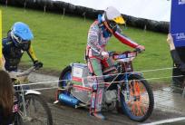 na fot.: Sebastian Szostak (kask biały) zdobył 15 punktów i 1 bonus.
