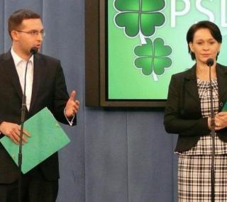 od lewej rzecznik PSL Krzysztof Kosiński, senator Andżelika Możdżanowska