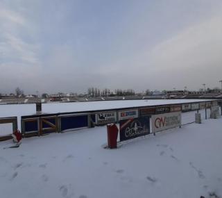 na fot.: Stadion Miejskim w zimowej scenerii