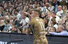na fot,: Dawid Frankowski podczas meczu w Kilonii